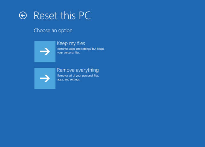 Reset this PC Windows10