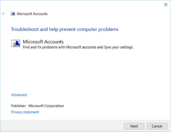 Microsoft Account Troubleshooter