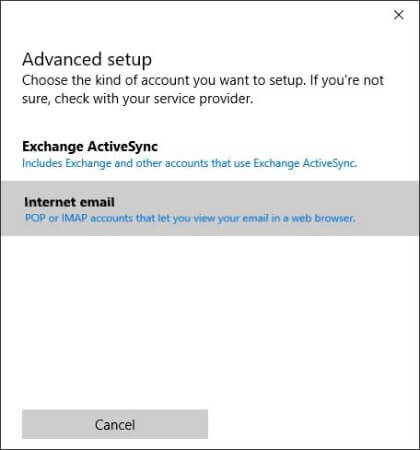 Advanced Setup Windows Mail