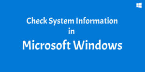 Check System Information in Windows