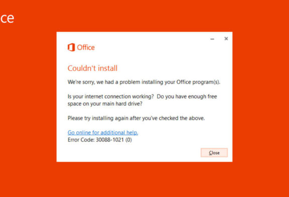 Error code 30088-1021 (0) when installing Office