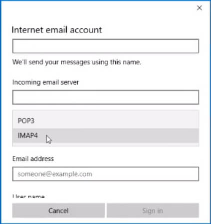 Internet Email Account Windows Mail
