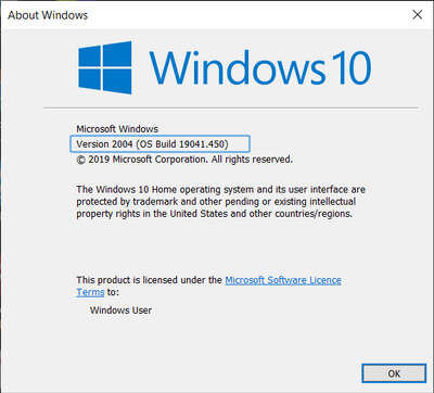 Windows 10 Operating System Information