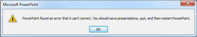 Powerpoint found an error that it can't correct