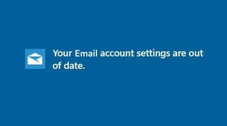 Your Email account settings are out of date