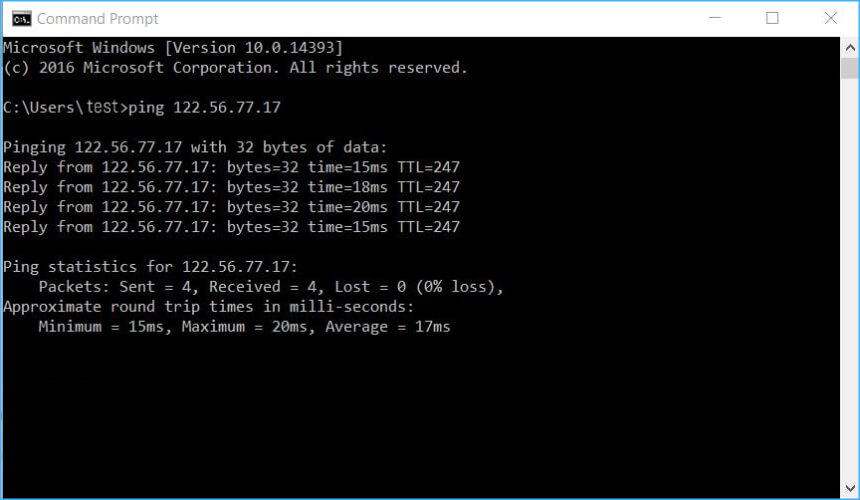 Ping Command in Command Prompt