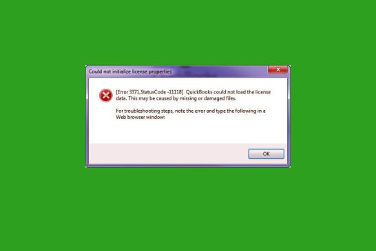 QuickBooks Error 3371 Could not initialize license properties. [Error 3371, StatusCode -11118]. QuickBooks could not load the license data
